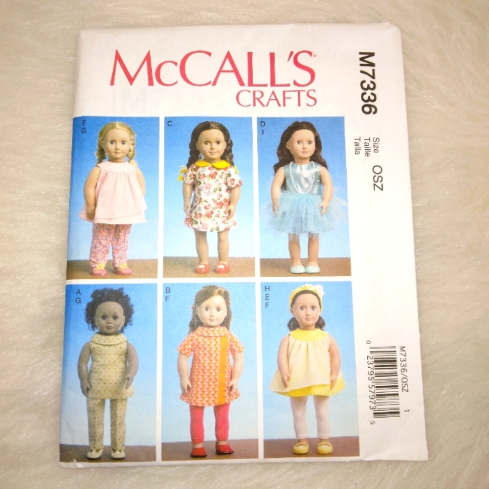 McCall's M7336 Outfits for 18" American Girl Doll style clothing